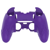 PlayVital Cute Demon Silicone Case for ps5 Edge Controller, Kawaii Controller Cover Skin Gamepad Protector for ps5 Edge Accessories with Touch Pad Sticker & Thumb Grip Caps - Purple - MWKEGP002