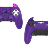 PlayVital Cute Demon Silicone Case for ps5 Edge Controller, Kawaii Controller Cover Skin Gamepad Protector for ps5 Edge Accessories with Touch Pad Sticker & Thumb Grip Caps - Purple - MWKEGP002
