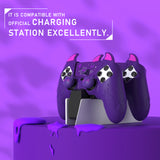PlayVital Cute Demon Silicone Case for ps5 Edge Controller, Kawaii Controller Cover Skin Gamepad Protector for ps5 Edge Accessories with Touch Pad Sticker & Thumb Grip Caps - Purple - MWKEGP002