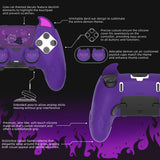 PlayVital Cute Demon Silicone Case for ps5 Edge Controller, Kawaii Controller Cover Skin Gamepad Protector for ps5 Edge Accessories with Touch Pad Sticker & Thumb Grip Caps - Purple - MWKEGP002