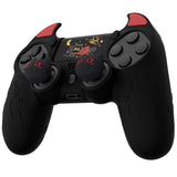 PlayVital Cute Demon Controller Skin for PS4 with Thumb Grips & Stickers, Kawaii Anti-Slip Silicone Controller Cover Grip Protector for PS4 Slim/Pro Controller - Black - BRJP4P001