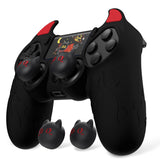 PlayVital Cute Demon Controller Skin for PS4 with Thumb Grips & Stickers, Kawaii Anti-Slip Silicone Controller Cover Grip Protector for PS4 Slim/Pro Controller - Black - BRJP4P001