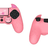 PlayVital Cute Demon Controller Skin for PS4 with Thumb Grips & Stickers, Kawaii Anti-Slip Silicone Controller Cover Grip Protector for PS4 Slim/Pro Controller - Pink - BRJP4P003