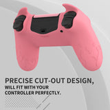 PlayVital Cute Demon Controller Skin for PS4 with Thumb Grips & Stickers, Kawaii Anti-Slip Silicone Controller Cover Grip Protector for PS4 Slim/Pro Controller - Pink - BRJP4P003