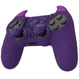 PlayVital Cute Demon Controller Skin for PS4 with Thumb Grips & Stickers, Kawaii Anti-Slip Silicone Controller Cover Grip Protector for PS4 Slim/Pro Controller - Purple - BRJP4P002