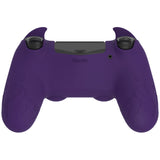 PlayVital Cute Demon Controller Skin for PS4 with Thumb Grips & Stickers, Kawaii Anti-Slip Silicone Controller Cover Grip Protector for PS4 Slim/Pro Controller - Purple - BRJP4P002