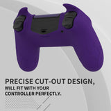 PlayVital Cute Demon Controller Skin for PS4 with Thumb Grips & Stickers, Kawaii Anti-Slip Silicone Controller Cover Grip Protector for PS4 Slim/Pro Controller - Purple - BRJP4P002