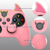 PlayVital Cute Demon Silicone Cover with Thumb Grip Caps for Xbox Series X/S Controller & Xbox Core Wireless Controller - Pink - PUKX3P005