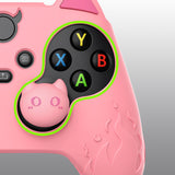 PlayVital Cute Demon Silicone Cover with Thumb Grip Caps for Xbox Series X/S Controller & Xbox Core Wireless Controller - Pink - PUKX3P005