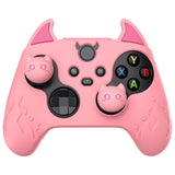 PlayVital Cute Demon Silicone Cover with Thumb Grip Caps for Xbox Series X/S Controller & Xbox Core Wireless Controller - Pink - PUKX3P005