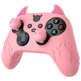 PlayVital Cute Demon Silicone Cover with Thumb Grip Caps for Xbox Series X/S Controller & Xbox Core Wireless Controller - Pink - PUKX3P005