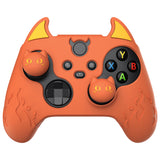 PlayVital Cute Demon Silicone Cover with Thumb Grip Caps for Xbox Series X/S Controller & Xbox Core Wireless Controller - Burnt Orange - PUKX3P004