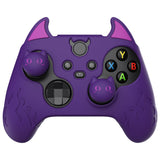 PlayVital Cute Demon Silicone Cover with Thumb Grip Caps for Xbox Series X/S Controller & Xbox Core Wireless Controller - Purple - PUKX3P003