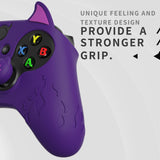 PlayVital Cute Demon Silicone Cover with Thumb Grip Caps for Xbox Series X/S Controller & Xbox Core Wireless Controller - Purple - PUKX3P003