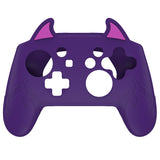 PlayVital Cute Demon Silicone Grip Cover for Nintendo Switch Pro Controller, Anti-Slip Protective Skin with Joystick Caps and Stickers Compatible with Nintendo Switch Pro - Purple - AMDNPP001