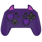 PlayVital Cute Demon Silicone Grip Cover for Nintendo Switch Pro Controller, Anti-Slip Protective Skin with Joystick Caps and Stickers Compatible with Nintendo Switch Pro - Purple - AMDNPP001