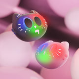 PlayVital Cute Illuminated LED Thumbstick Grips for Steam Deck OLED & LCD, Joystick Caps Thumb Grips for Steam Deck Accessories, Joystick Protection - Moonlight Cat - YFSDM059
