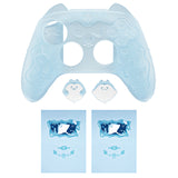 PlayVital for Xbox Series X/S Controller Silicone Cover, Cute Ocean Whisper Series Semi-Clear Silicone Skin Grip for Xbox Core Wireless Controller with Thumb Grip & Sticker, Full Protection - Mint Blue - PXKX3P001
