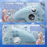 PlayVital for Xbox Series X/S Controller Silicone Cover, Cute Ocean Whisper Series Semi-Clear Silicone Skin Grip for Xbox Core Wireless Controller with Thumb Grip & Sticker, Full Protection - Mint Blue - PXKX3P001