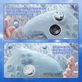 PlayVital for Xbox Series X/S Controller Silicone Cover, Cute Ocean Whisper Series Semi-Clear Silicone Skin Grip for Xbox Core Wireless Controller with Thumb Grip & Sticker, Full Protection - Mint Blue - PXKX3P001
