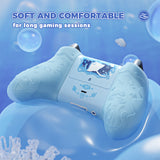 PlayVital for Xbox Series X/S Controller Silicone Cover, Cute Ocean Whisper Series Semi-Clear Silicone Skin Grip for Xbox Core Wireless Controller with Thumb Grip & Sticker, Full Protection - Mint Blue - PXKX3P001