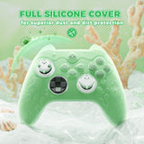 PlayVital for Xbox Series X/S Controller Silicone Cover, Cute Ocean Whisper Series Semi-Clear Silicone Skin Grip for Xbox Core Wireless Controller with Thumb Grip & Sticker, Full Protection - Pastel Green - PXKX3P003