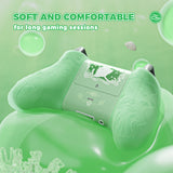 PlayVital for Xbox Series X/S Controller Silicone Cover, Cute Ocean Whisper Series Semi-Clear Silicone Skin Grip for Xbox Core Wireless Controller with Thumb Grip & Sticker, Full Protection - Pastel Green - PXKX3P003