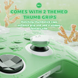 PlayVital for Xbox Series X/S Controller Silicone Cover, Cute Ocean Whisper Series Semi-Clear Silicone Skin Grip for Xbox Core Wireless Controller with Thumb Grip & Sticker, Full Protection - Pastel Green - PXKX3P003