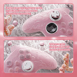 PlayVital for Xbox Series X/S Controller Silicone Cover, Cute Ocean Whisper Series Semi-Clear Silicone Skin Grip for Xbox Core Wireless Controller with Thumb Grip & Sticker, Full Protection - Peach Pink - PXKX3P002