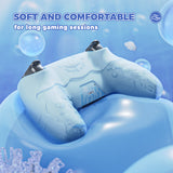 PlayVital for PS5 Controller Cover Skin - Cute Ocean Whisper Series Semi-Clear Silicone Case for PS5 Controller with Thumb Grip & Sticker, Charging Station Compatible, Full Protection - Mint Blue - HYKPFP001