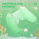 PlayVital for PS5 Controller Cover Skin - Cute Ocean Whisper Series Semi-Clear Silicone Case for PS5 Controller with Thumb Grip & Sticker, Charging Station Compatible, Full Protection - Pastel Green - HYKPFP003