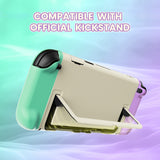 PlayVital Cute Solid-color Dockable Hard Protective Case for Nintendo Switch 2, Anti-scratch & Shockproof Cover Skin for Switch 2 with Thumb Grip & Sticker & Button Caps - Soft Violet & Mint Green - MURNTM006