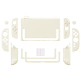 PlayVital Cute Solid-color Dockable Hard Protective Case for Nintendo Switch 2, Anti-scratch & Shockproof Cover Skin for Switch 2 with Thumb Grip & Sticker & Button Caps - Antique Yellow - MURNTM001