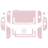 PlayVital Cute Solid-color Dockable Hard Protective Case for Nintendo Switch 2, Anti-scratch & Shockproof Cover Skin for Switch 2 with Thumb Grip & Sticker & Button Caps - Cherry Blossoms Pink - MURNTM004