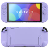 PlayVital Cute Solid-color Dockable Hard Protective Case for Nintendo Switch 2, Anti-scratch & Shockproof Cover Skin for Switch 2 with Thumb Grip & Sticker & Button Caps - Light Violet - MURNTM003