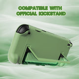 PlayVital Cute Solid-color Dockable Hard Protective Case for Nintendo Switch 2, Anti-scratch & Shockproof Cover Skin for Switch 2 with Thumb Grip & Sticker & Button Caps - Matcha Green - MURNTM002