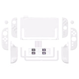 PlayVital Cute Solid-color Dockable Hard Protective Case for Nintendo Switch 2, Anti-scratch & Shockproof Cover Skin for Switch 2 with Thumb Grip & Sticker & Button Caps - White - MURNTM005