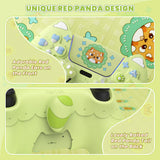 PlayVital Cute Spring Lesser Panda Silicone Cover for PS5 Controller with Joystick Cap and Sticker, Anti-Grip Shockproof Skin, Compatible with Charging Station - Eustoma Green - YSSPFP003