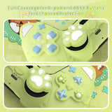 PlayVital Cute Spring Lesser Panda Silicone Cover for PS5 Controller with Joystick Cap and Sticker, Anti-Grip Shockproof Skin, Compatible with Charging Station - Eustoma Green - YSSPFP003