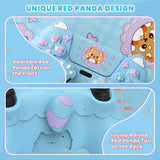 PlayVital Cute Spring Lesser Panda Silicone Cover for PS5 Controller with Joystick Cap and Sticker, Anti-Grip Shockproof Skin, Compatible with Charging Station - Heaven Blue - YSSPFP006