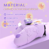 PlayVital Cute Spring Lesser Panda Silicone Cover for PS5 Controller with Joystick Cap and Sticker, Anti-Grip Shockproof Skin, Compatible with Charging Station - Taro Purple - YSSPFP005