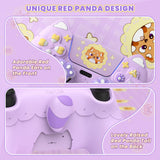 PlayVital Cute Spring Lesser Panda Silicone Cover for PS5 Controller with Joystick Cap and Sticker, Anti-Grip Shockproof Skin, Compatible with Charging Station - Taro Purple - YSSPFP005