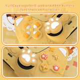 PlayVital Cute Spring Lesser Panda Silicone Cover for PS5 Controller with Joystick Cap and Sticker, Anti-Grip Shockproof Skin, Compatible with Charging Station - Warm Yellow - YSSPFP001