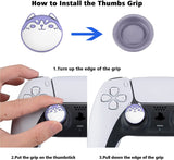 PlayVital Fluffy & Winky Pups Cute Thumb Grip Caps for PS5/4 Controller, Silicone Analog Stick Caps Cover for Xbox Series X/S, Thumbstick Caps for Switch Pro Controller - PJM2125