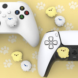 PlayVital Fluffy & Winky Pups Cute Thumb Grip Caps for PS5/4 Controller, Silicone Analog Stick Caps Cover for Xbox Series X/S, Thumbstick Caps for Switch Pro Controller - PJM2125