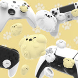 PlayVital Fluffy & Winky Pups Cute Thumb Grip Caps for PS5/4 Controller, Silicone Analog Stick Caps Cover for Xbox Series X/S, Thumbstick Caps for Switch Pro Controller - PJM2125