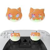 PlayVital Cute Universal Illuminated LED Thumbstick Grips for ps5 & ps4 & Xbox Series X/S & Xbox One & Switch Pro Controller - Tricky Kitty & Dorky Kitty - PJM6011