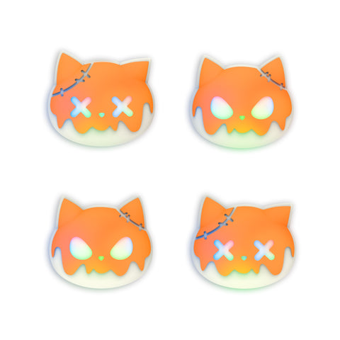 PlayVital Cute Universal Illuminated LED Thumbstick Grips for ps5 & ps4 & Xbox Series X/S & Xbox One & Switch Pro Controller - Tricky Kitty & Dorky Kitty - PJM6011