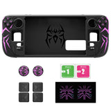 PlayVital Cyber Spider Protective Case for Steam Deck OLED/LCD, Anti-Slip Silicone Grip Cover with Back Button Enhancements, Thumb Grips and Trackpad Skins - Black - ZEVSDP001