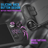 PlayVital Cyber Spider Protective Case for Steam Deck OLED/LCD, Anti-Slip Silicone Grip Cover with Back Button Enhancements, Thumb Grips and Trackpad Skins - Black - ZEVSDP001